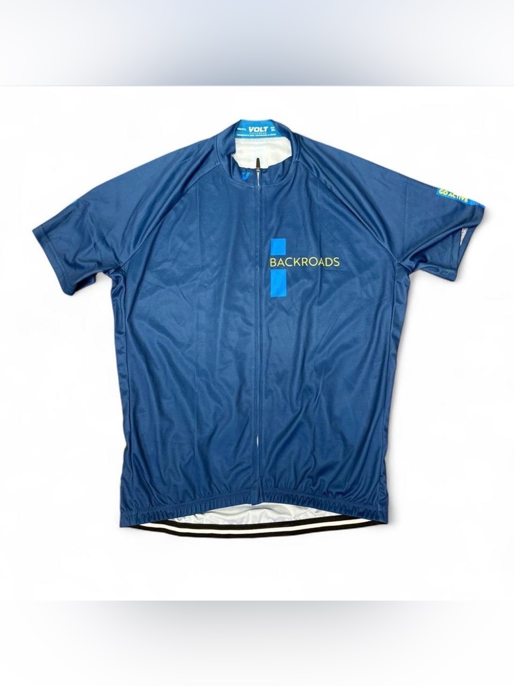 Men’s Volt Cyclewear Backroads Blue cycling jersey with a full zip Size: XL